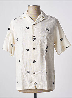 Chemise manches courtes col tailleur beige BY CHARLIE B homme