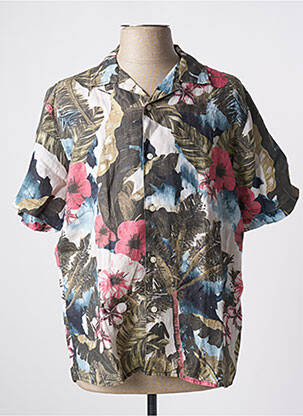 Chemise manches courtes col tailleur vert BY CHARLIE B homme