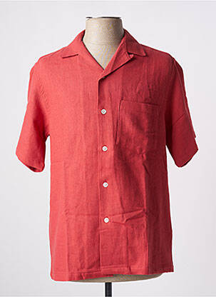 Chemise manches courtes col tailleur rouge BY CHARLIE B homme