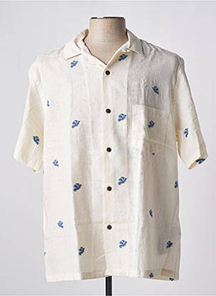 Chemise manches courtes col tailleur beige BY CHARLIE B homme