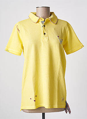 Polo broderie manches courtes jaune BY CHARLIE B femme