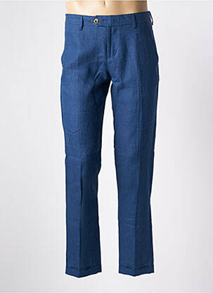 Pantalon chino fermeture zippée sous rabat boutonné taille normale bleu BY CHARLIE B femme