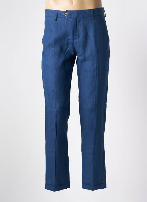Pantalon chino fermeture zippée sous rabat boutonné taille normale bleu BY CHARLIE B femme