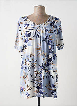 T-shirt coupe droite manches courtes bleu MARINELLO femme