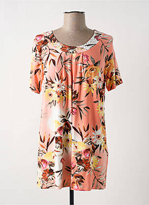 T-shirt coupe droite manches courtes orange MARINELLO femme