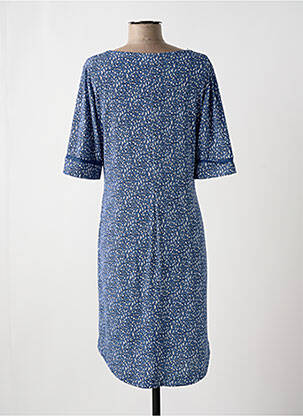 Robe mi-longue manches courtes manches courtes bleu GEVANA femme