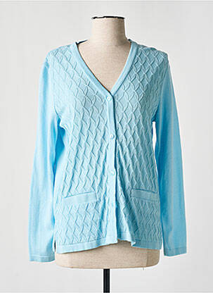 Gilet manches longues stretch bleu ELEANE femme