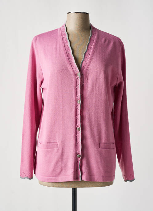 Gilet manches longues rose ELEANE pour femme