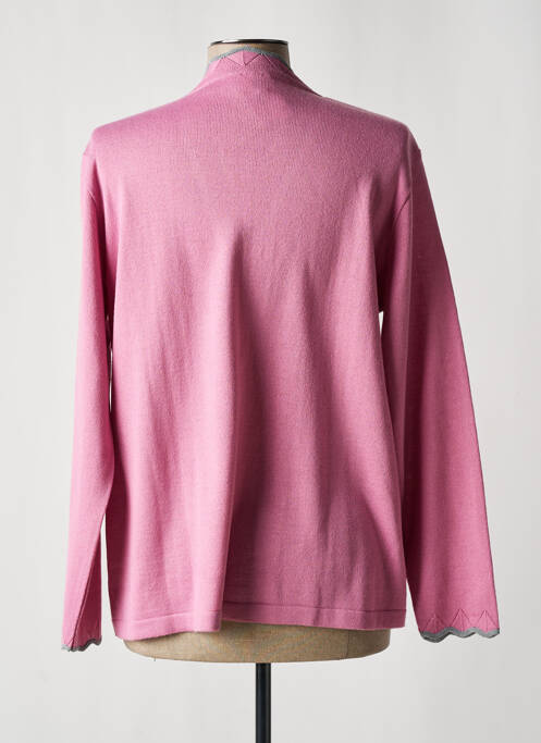 Gilet manches longues rose ELEANE pour femme