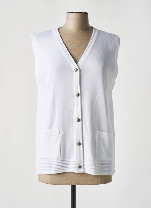 Gilet sans manche blanc ELEANE pour femme