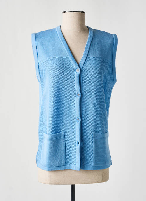 Gilet sans manche bleu ELEANE pour femme