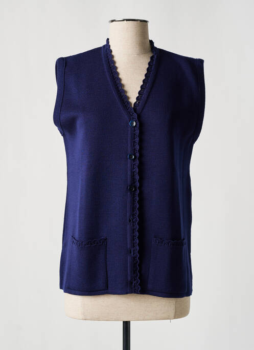 Gilet sans manche bleu ELEANE pour femme