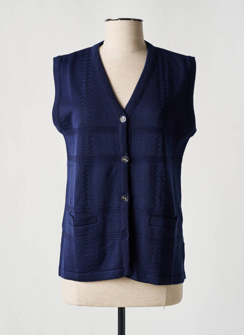 Gilet sans manche bleu ELEANE pour femme