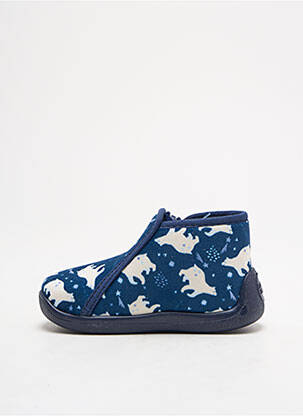 Chaussons/pantoufles fermeture zippée bout rond bleu TOOTI garçon