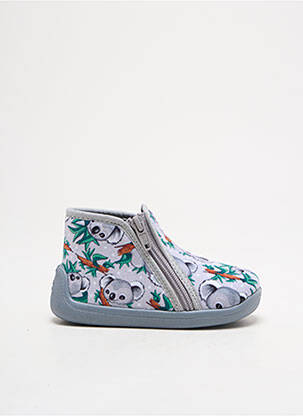 Chaussons/pantoufles fermeture zippée bout rond gris TOOTI garçon