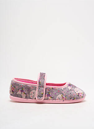 Chaussons/pantoufles tissage velours bout rond rose TOOTI fille