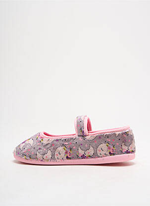 Chaussons/pantoufles tissage velours bout rond rose TOOTI fille