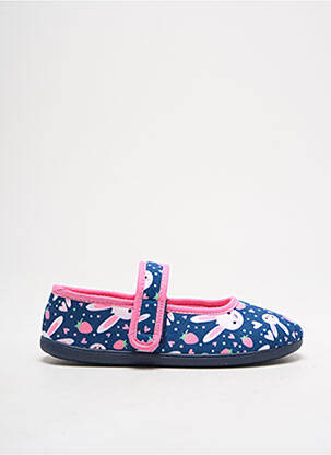 Chaussons/pantoufles tissage velours bout rond bleu TOOTI fille
