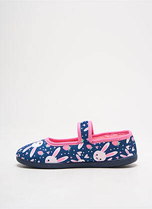 Chaussons/pantoufles tissage velours bout rond bleu TOOTI fille