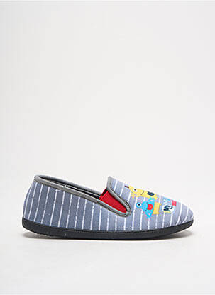 Chaussons/pantoufles tissage velours bout rond gris TOOTI garçon