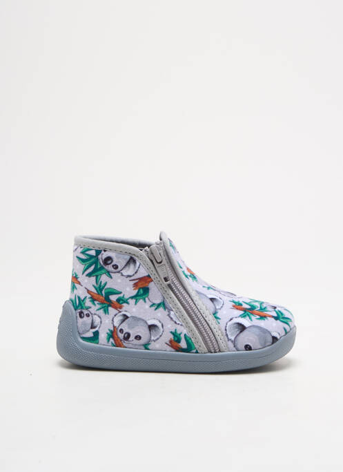 Chaussons/pantoufles fermeture zippée bout rond gris TOOTI garcon