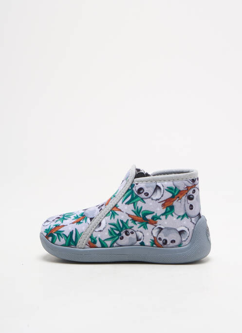 Chaussons/pantoufles fermeture zippée bout rond gris TOOTI garcon