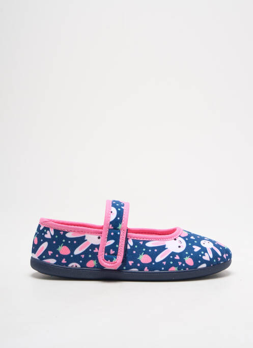 Chaussons/pantoufles tissage velours bout rond bleu TOOTI fille