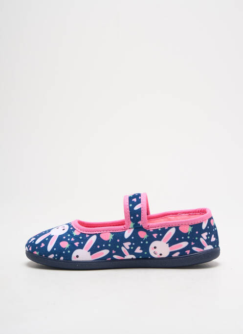 Chaussons/pantoufles tissage velours bout rond bleu TOOTI fille