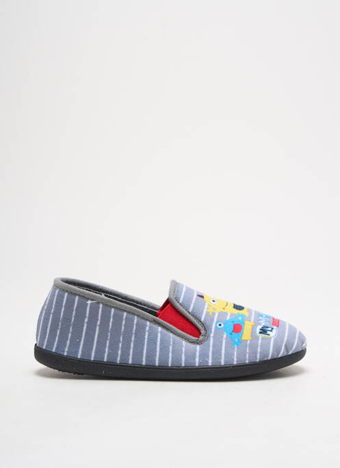 Chaussons/pantoufles tissage velours bout rond gris TOOTI garcon