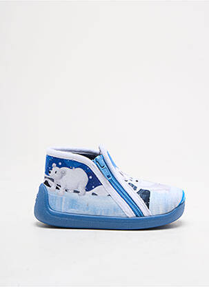Chaussons/pantoufles fermeture zippée bout rond bleu TOOTI garçon