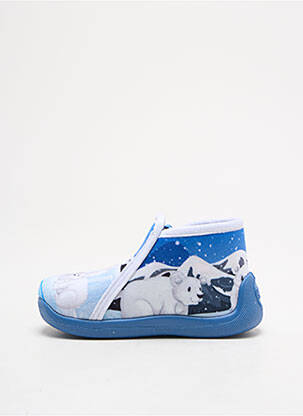 Chaussons/pantoufles fermeture zippée bout rond bleu TOOTI garçon