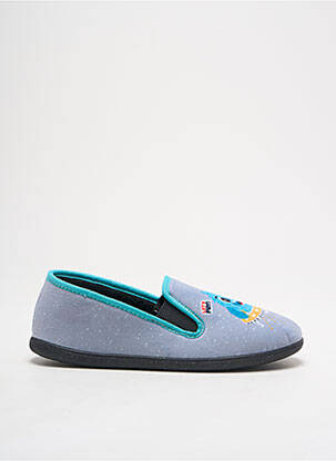 Chaussons/pantoufles tissage velours bout rond gris TOOTI garçon