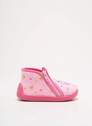 Chaussons/pantoufles fermeture zippée bout rond rose TOOTI fille