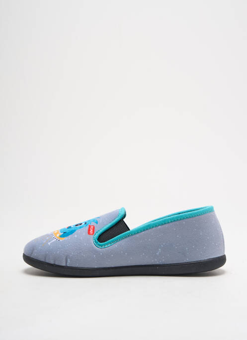 Chaussons/pantoufles tissage velours bout rond gris TOOTI garcon