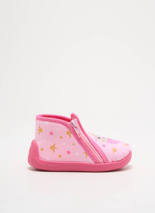 Chaussons/pantoufles fermeture zippée bout rond rose TOOTI fille