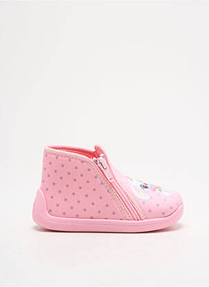 Chaussons/pantoufles fermeture zippée bout rond rose TOOTI fille