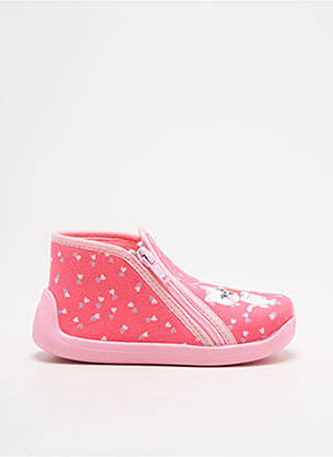 Chaussons/pantoufles fermeture zippée bout rond rose TOOTI fille