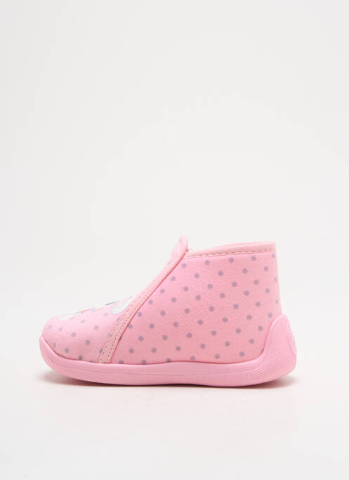 Chaussons/pantoufles fermeture zippée bout rond rose TOOTI fille