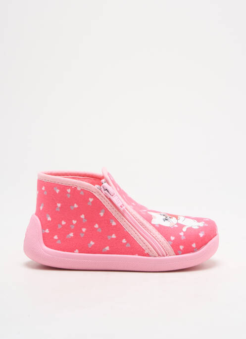 Chaussons/pantoufles fermeture zippée bout rond rose TOOTI fille