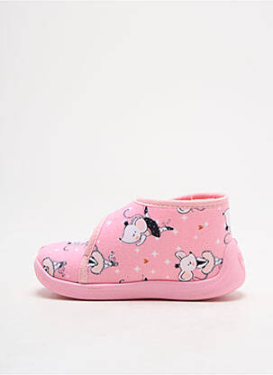 Chaussons/pantoufles tissage velours bout rond rose TOOTI fille