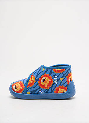 Chaussons/pantoufles tissage velours bout rond bleu TOOTI garçon