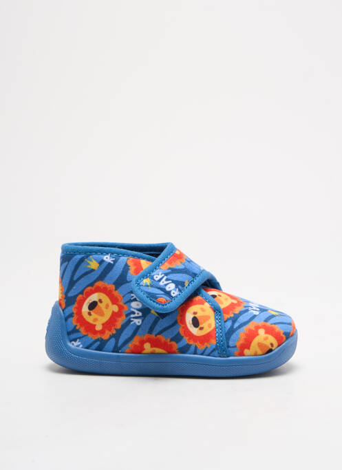 Chaussons/pantoufles fermeture scratch bout rond bleu TOOTI garcon