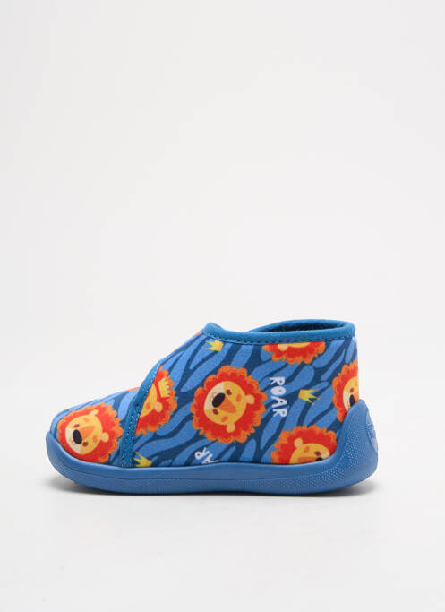 Chaussons/pantoufles fermeture scratch bout rond bleu TOOTI garcon