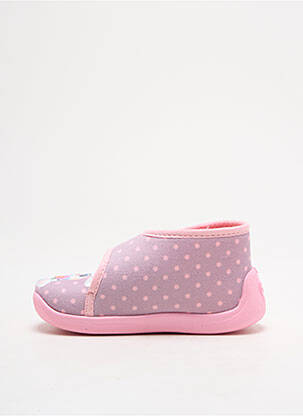Chaussons/pantoufles tissage velours bout rond rose TOOTI fille