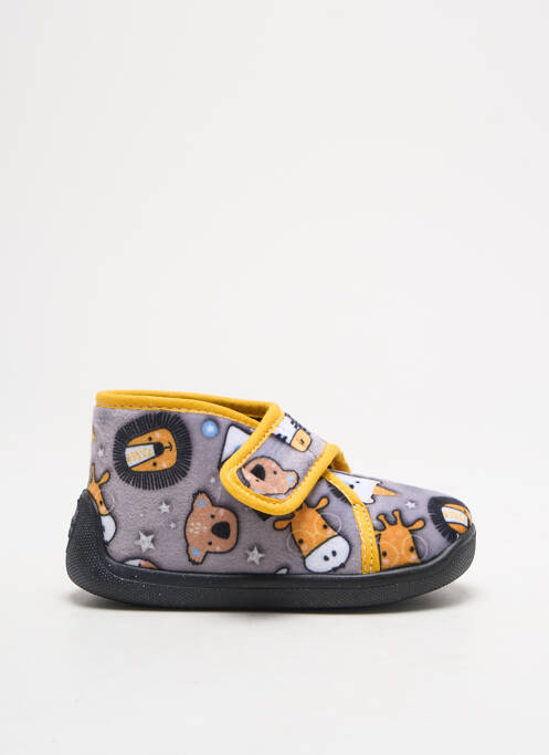 Chaussons/pantoufles fermeture scratch bout rond jaune TOOTI garcon