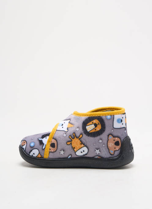 Chaussons/pantoufles fermeture scratch bout rond jaune TOOTI garcon