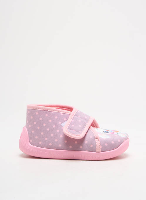 Chaussons/pantoufles tissage velours bout rond rose TOOTI fille