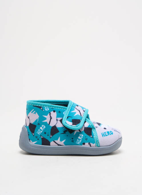 Chaussons/pantoufles fermeture scratch bout rond vert TOOTI garcon