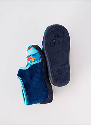 Chaussons/pantoufles tissage velours bout rond bleu TOOTI garçon