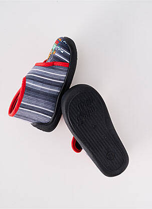 Chaussons/pantoufles tissage velours bout rond gris TOOTI garçon